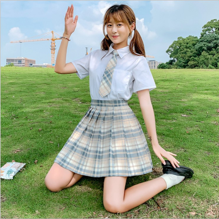 High Waist Plaid Pleated Skirt - Cherry Bomb