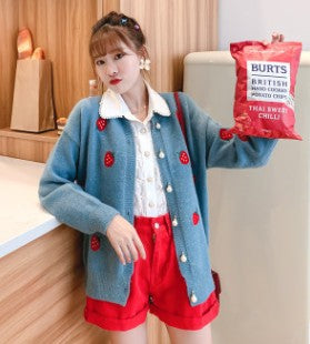 Strawberry Pink Cardigan - Cherry Bomb
