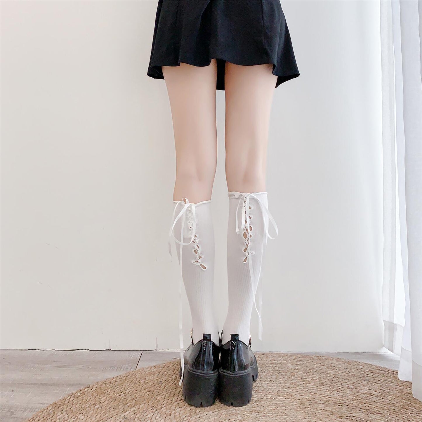 Sweet Princess Ribbon Socks - Cherry Bomb