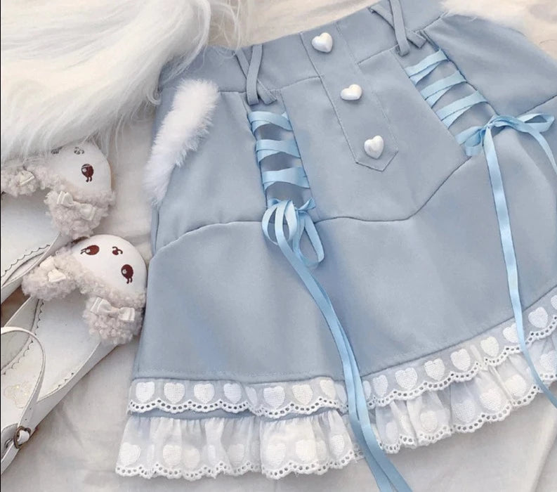 Love Bun Lace High Waist Skirt