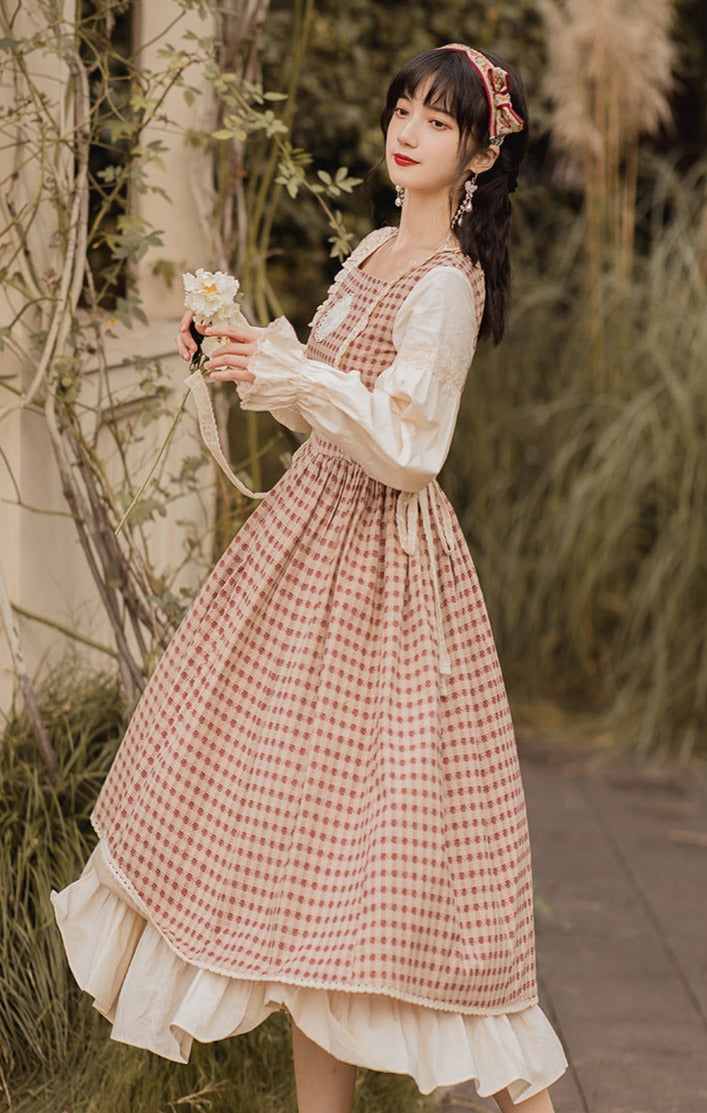 Chic Vintage Plaid Ruffles Dress