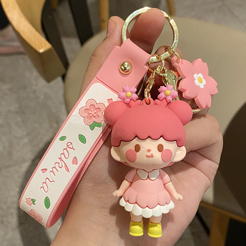 Cute Cherry Blossom Doll Keychain - Cherry Bomb
