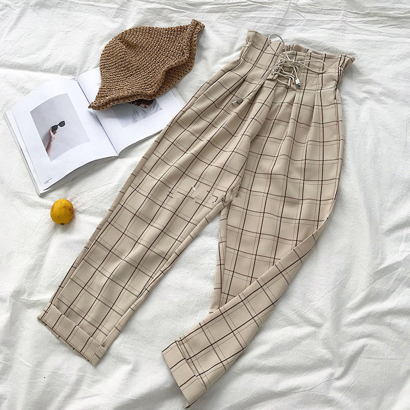 Academia Plaid Casual Pants - Cherry Bomb