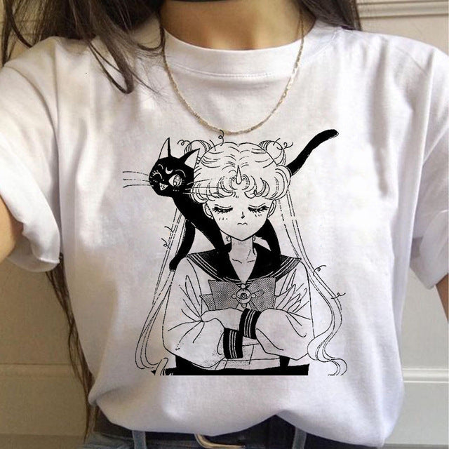Sailor Moon Graphic Cartoon T-shirt