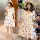 Sweet Berry Strawberry Embroidery Puff Dress
