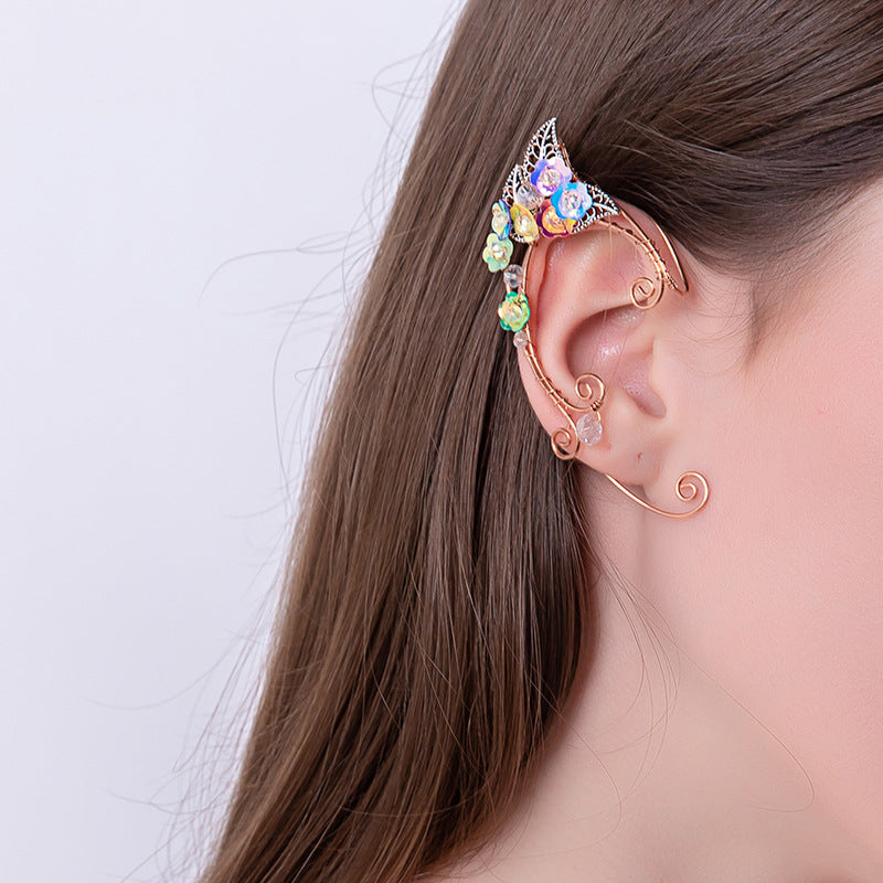 Magical Floral Elf Ear Clip