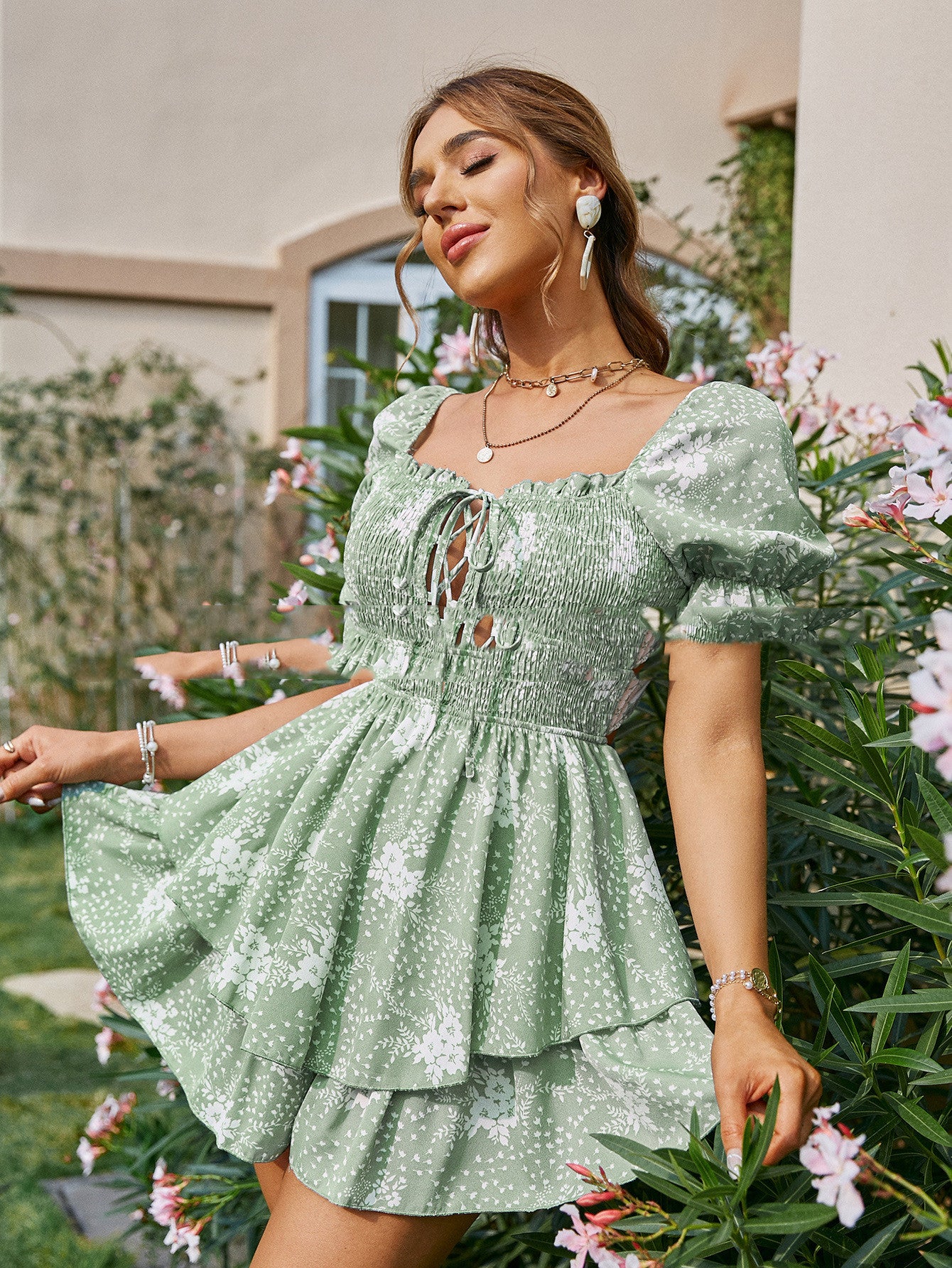 Sage Splendor Casual Dress