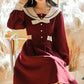 French Preppy Navy Collar Dress