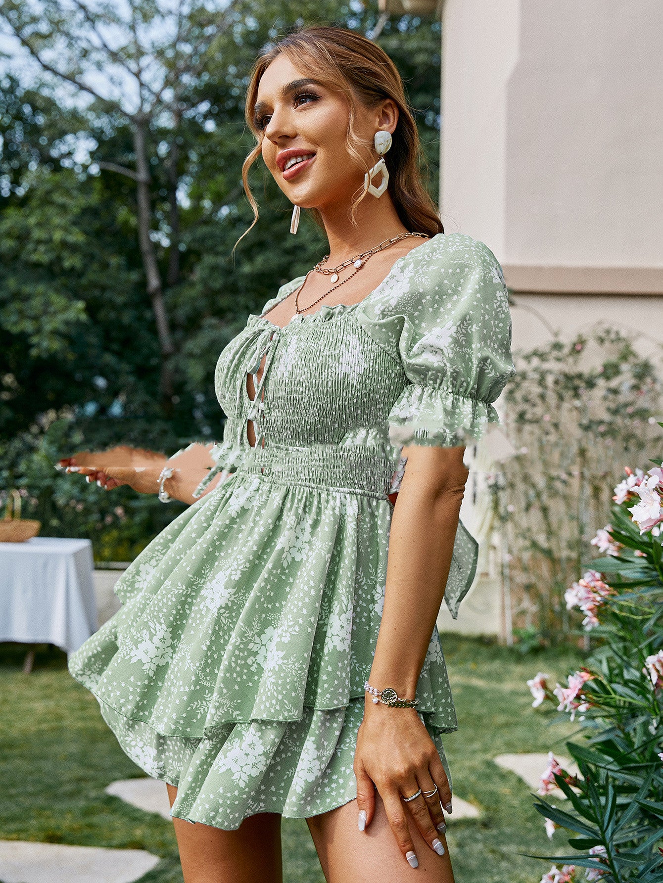 Sage Splendor Casual Dress