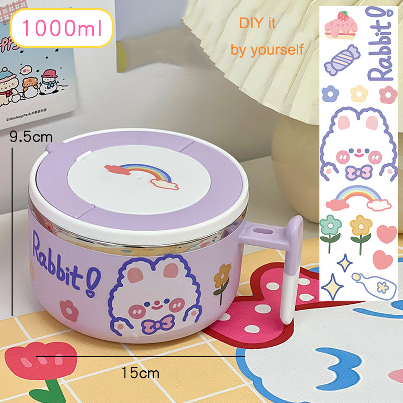 Kawaii Bunny Stainless Steel Ramen Bowl - Cherry Bomb