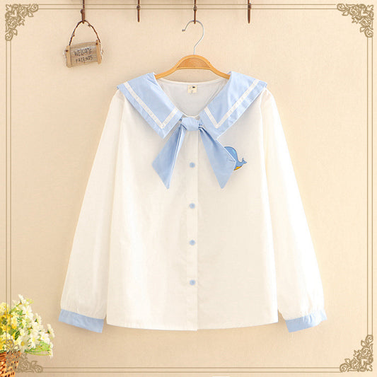 Vintage Sailor White Blouse - Cherry Bomb