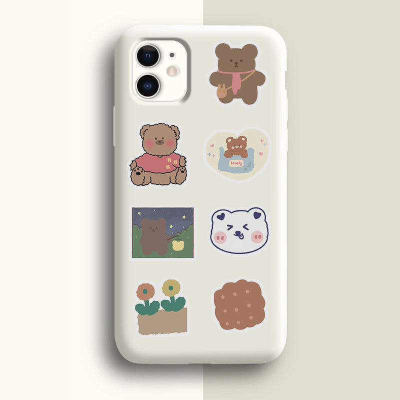 Cartoon Korean Bear Doodle Stickers - Cherry Bomb