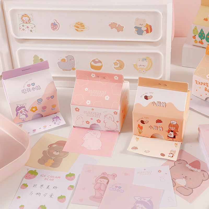 Sweet Pastel Milk Box Sticky Notes - Cherry Bomb