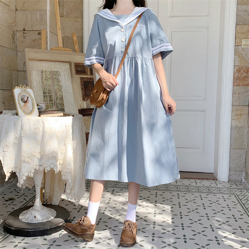 Japanese Sweet Sailor Style Dress - Cherry Bomb