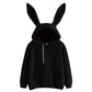 Hooded Rabbit Ears Sweatshirt - Cherry Bomb