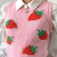 Sweet Strawberry Knit Sweater Vest