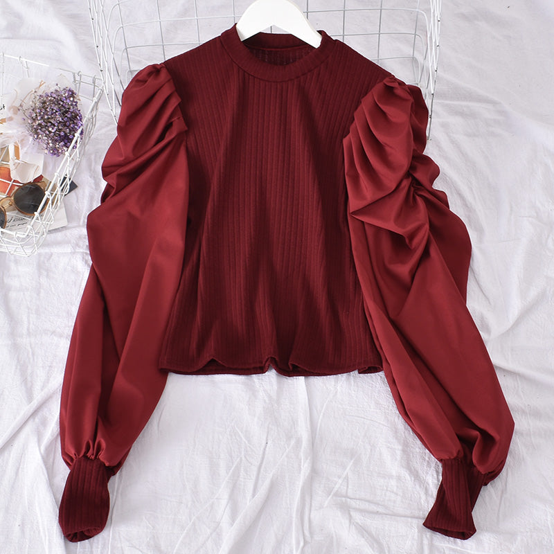 Bubble Sleeve Shirt - Cherry Bomb