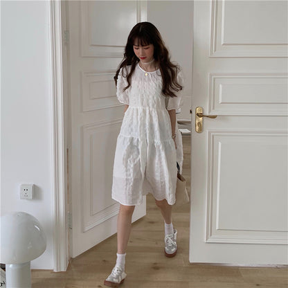 Sweet Puff Sleeve Dress