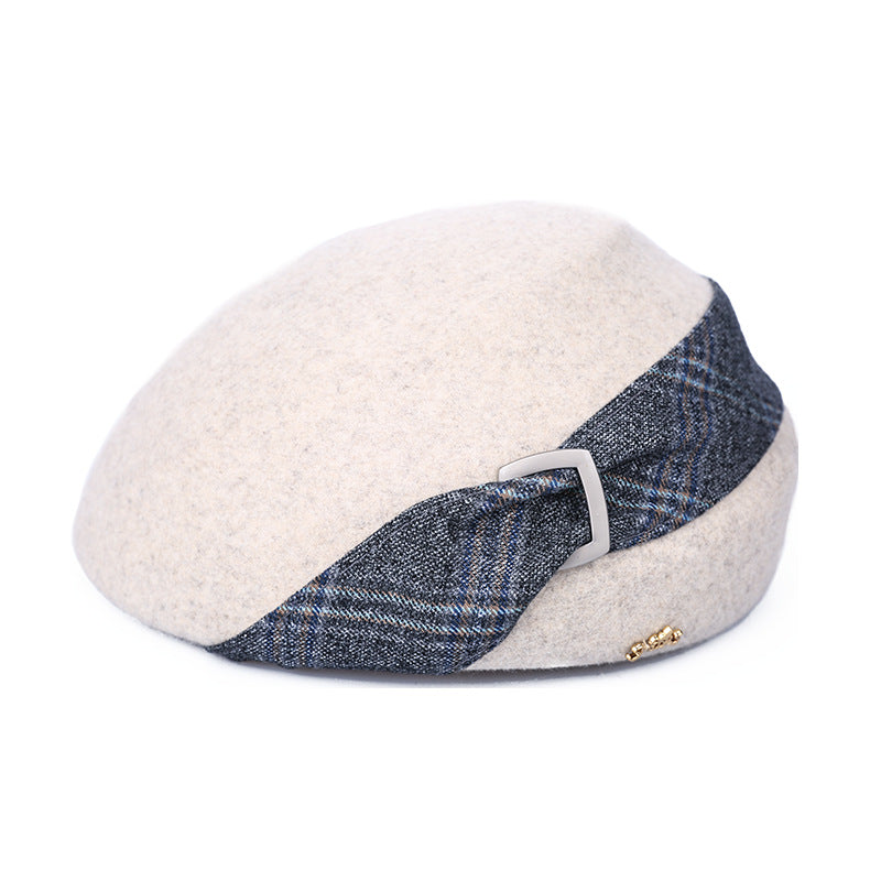 Vintage Plaid Tweed Beret