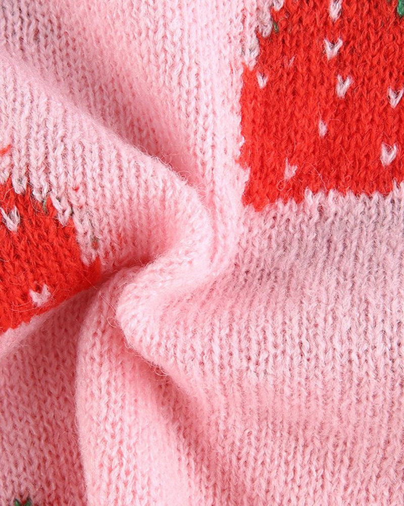 Sweet Strawberry Knit Sweater Vest