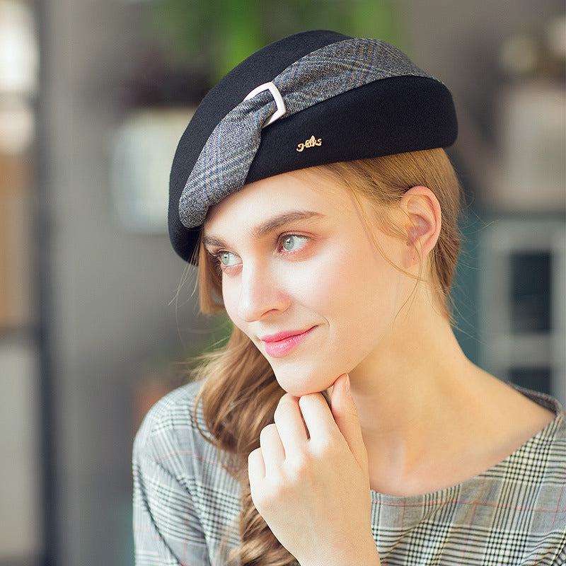 Vintage Plaid Tweed Beret
