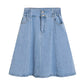 High Waist Flare Denim Skirt - Cherry Bomb