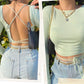 Casual Open Back Crop Top