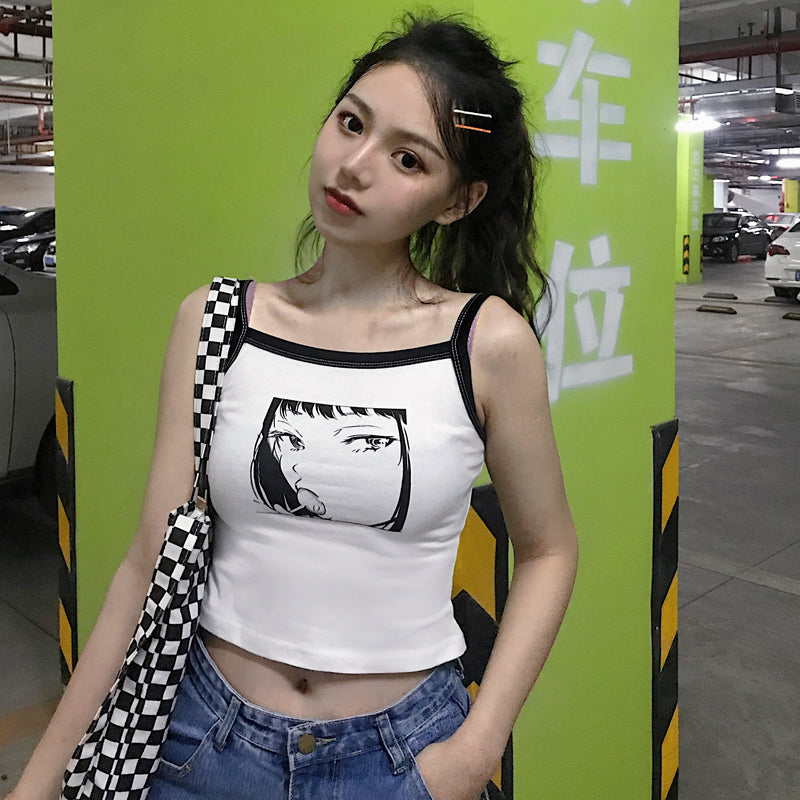 Harajuku Anime Lollipop Camisole Top - Cherry Bomb
