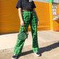Toxic Plaid High Waist Pants - Cherry Bomb