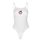 Peach Embroidery White Bodysuit