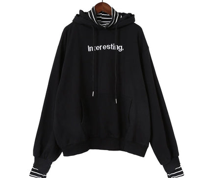 Striped Turtleneck Hoodie - Cherry Bomb