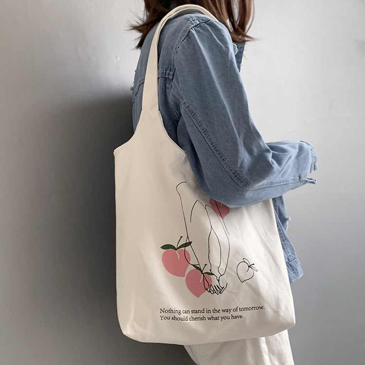 Casual Canvas Tote Bag - Cherry Bomb