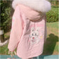 Kawaii Fluffy Bunny Parka Coat - Cherry Bomb