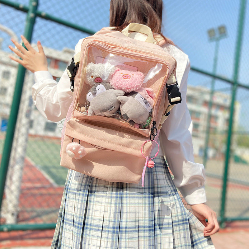Japanese school backpack female student canvas bag - Cherry Bomb