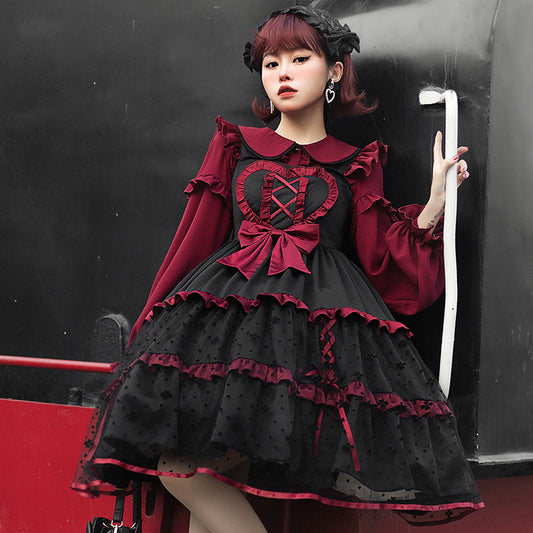 Wine Red Night Lolita Dress Set