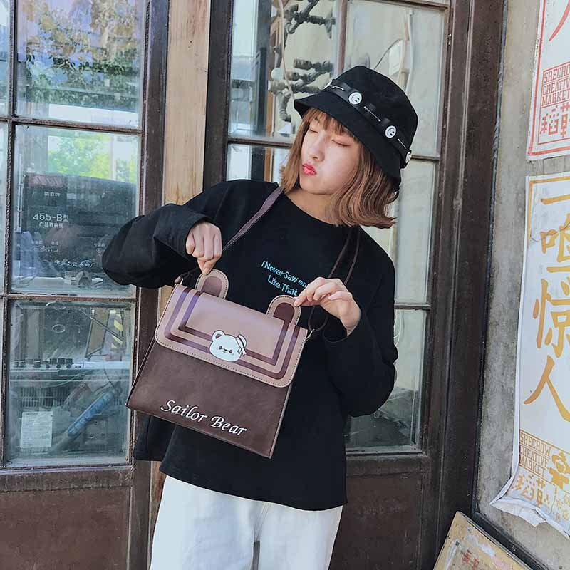 Japanese Sailor Bear Messenger Bag - Cherry Bomb
