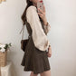 Dark Cocoa Plaid Dress and Top Set