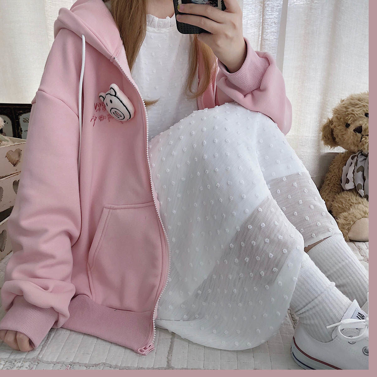 Pink Cute Pig Hoodie - Cherry Bomb