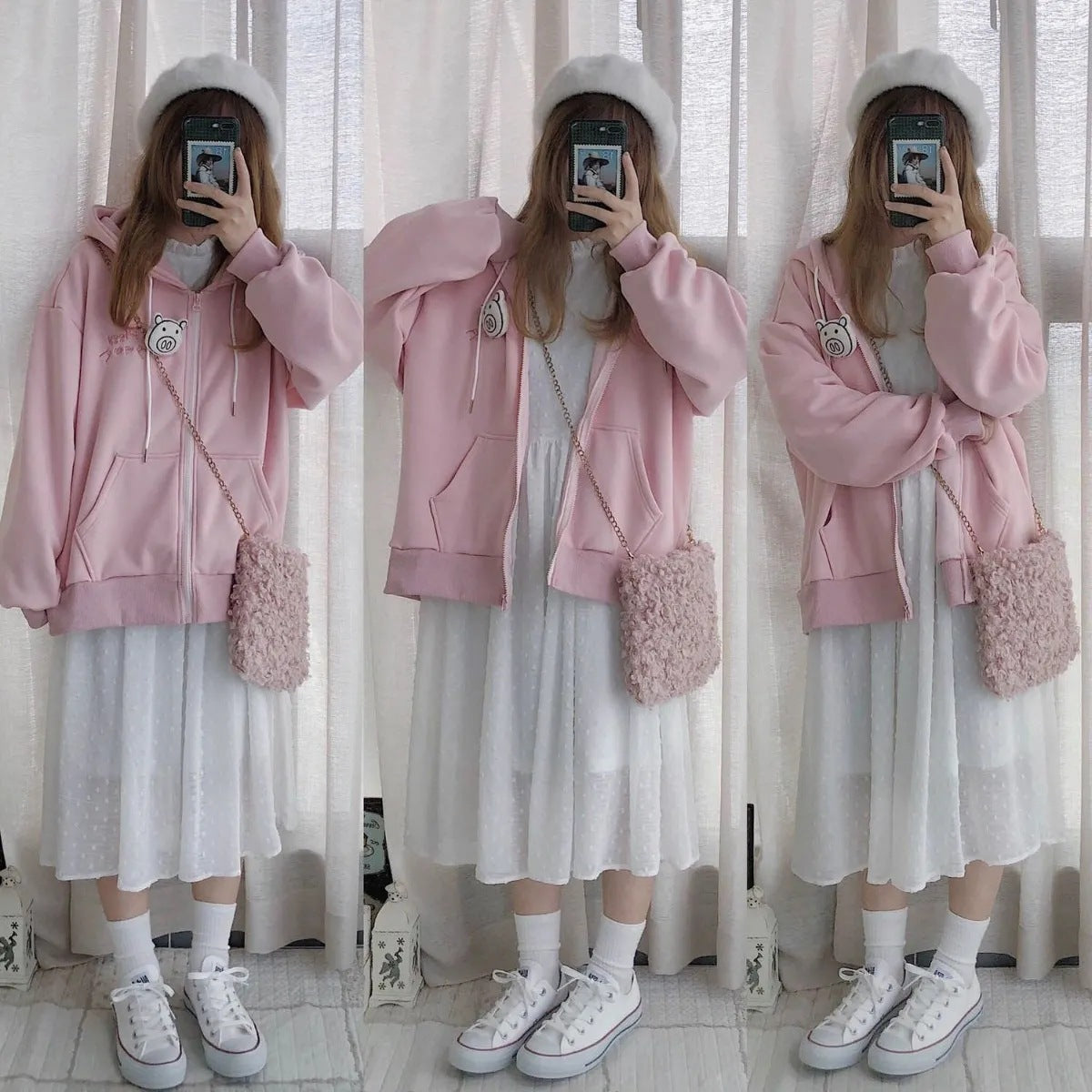 Pink Cute Pig Hoodie - Cherry Bomb