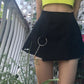 Street Style Pleated Skirt with Chain Hook - Cherry Bomb