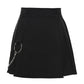 Street Style Pleated Skirt with Chain Hook - Cherry Bomb