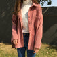 Loose Long-Sleeved Corduroy Jacket - Cherry Bomb