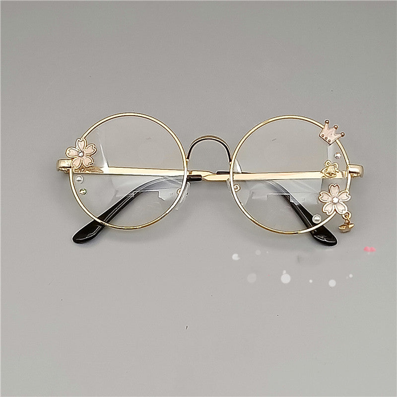 Retro Metal Round Cherry Blossom Display Glasses - Cherry Bomb