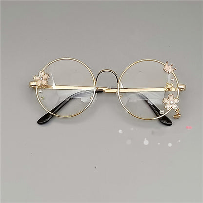 Retro Metal Round Cherry Blossom Display Glasses - Cherry Bomb