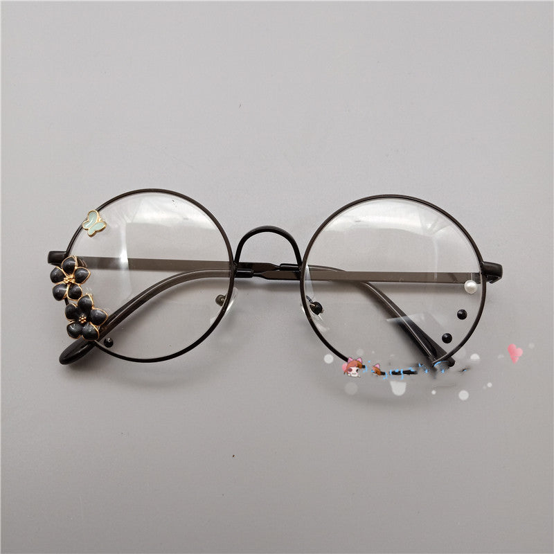 Retro Metal Round Cherry Blossom Display Glasses - Cherry Bomb