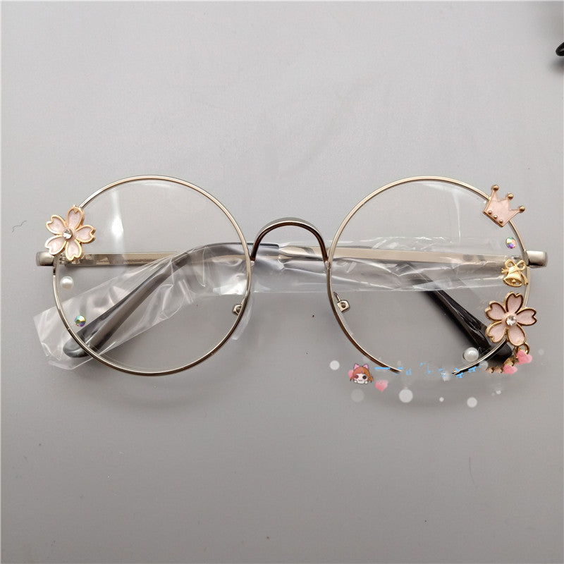 Retro Metal Round Cherry Blossom Display Glasses - Cherry Bomb