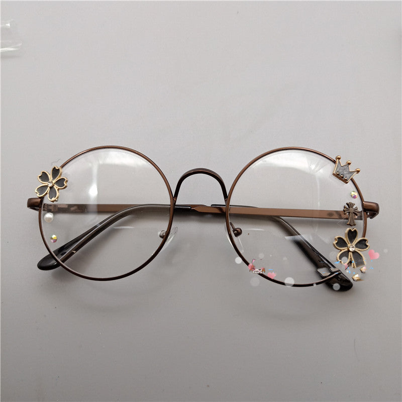 Retro Metal Round Cherry Blossom Display Glasses - Cherry Bomb