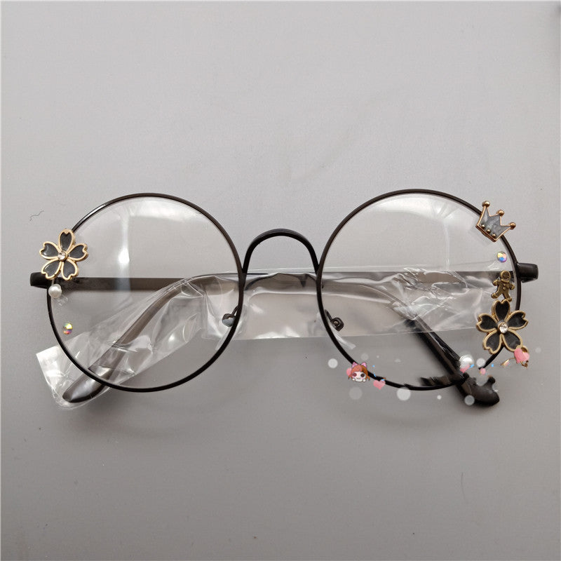 Retro Metal Round Cherry Blossom Display Glasses - Cherry Bomb