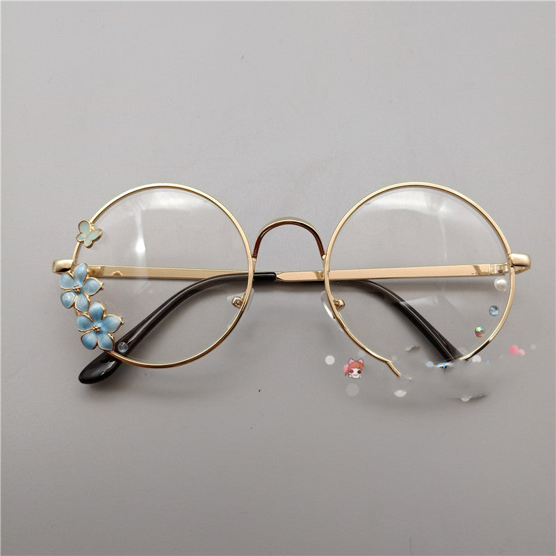 Retro Metal Round Cherry Blossom Display Glasses - Cherry Bomb