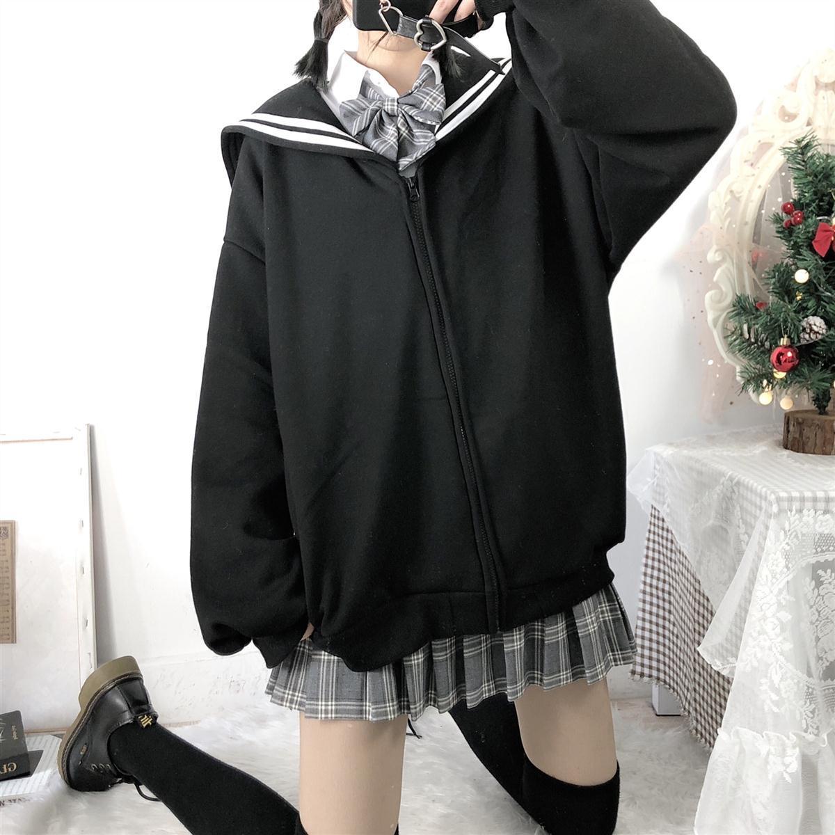 Sailor-Collar Japanese Streetwear Jacket - Cherry Bomb